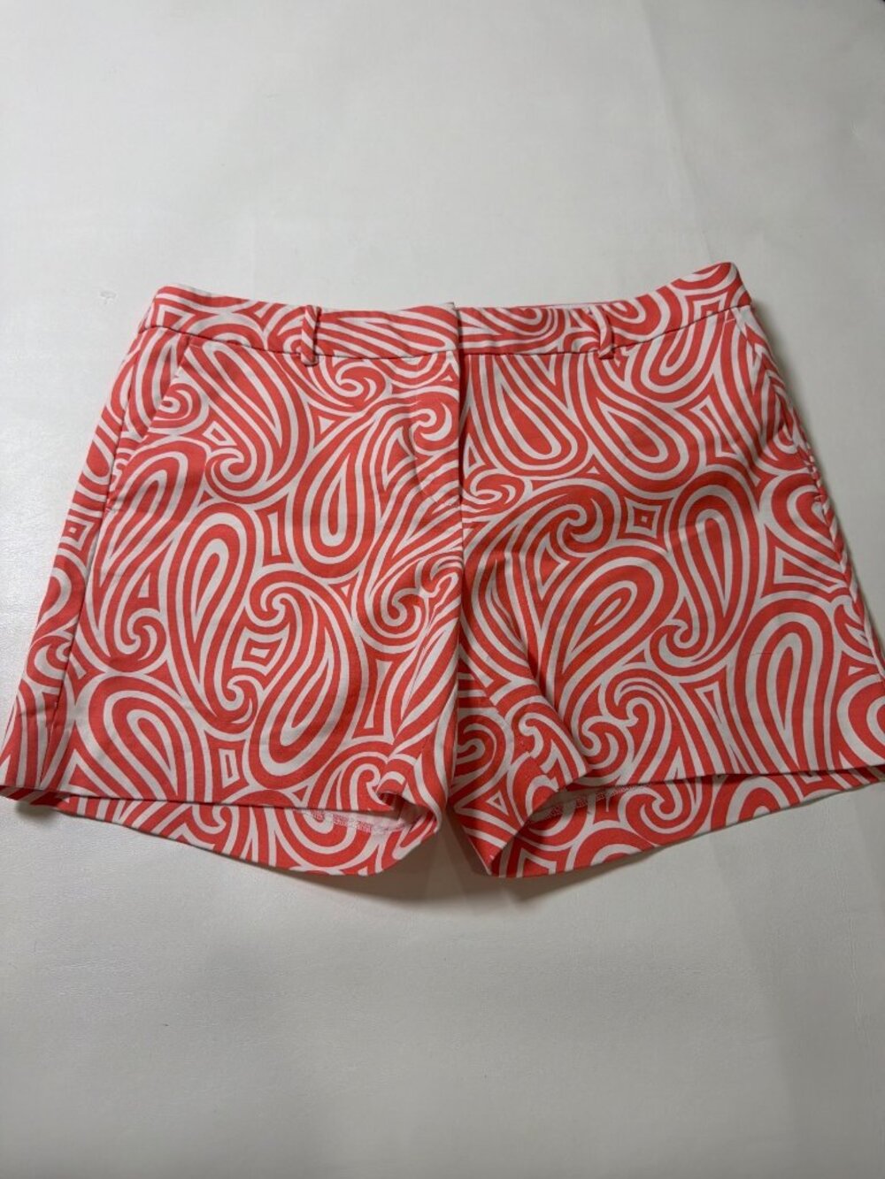 Michael Kors Womens Shorts Size 10 Red White Swirl Print